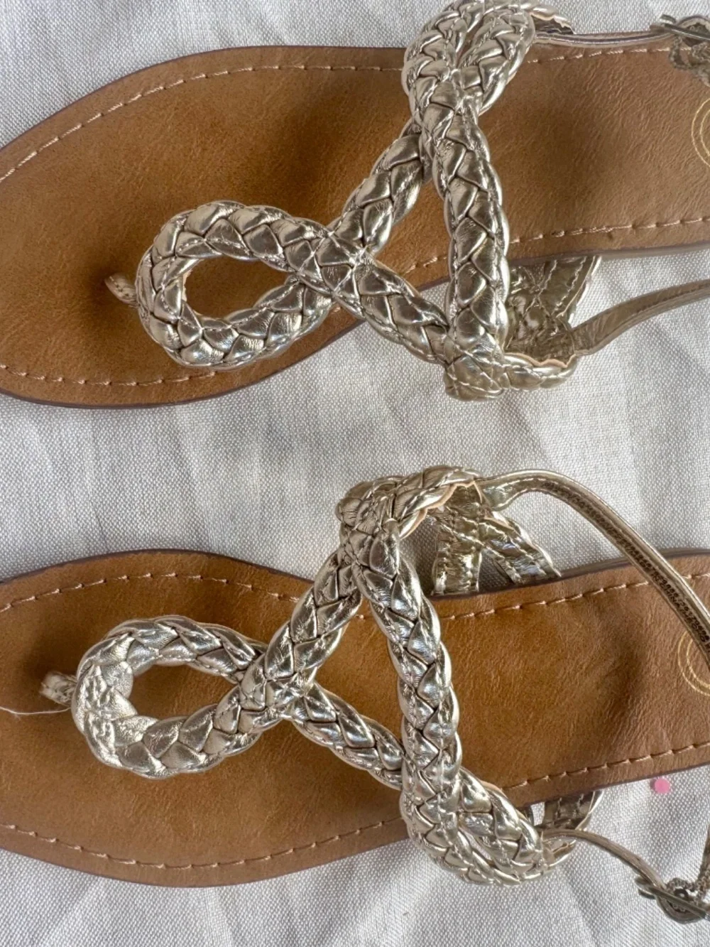 Classy, scrappy, gold sandals